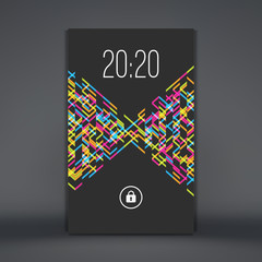 Modern Lock Screen for Mobile Apps. Vector Illustration.