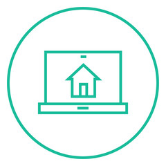 Smart house technology line icon.