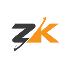 ZK initial logo with double swoosh
