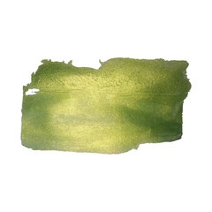 Vector green glittering paint smear stroke stain set. Abstract green glittering textured art illustration. 