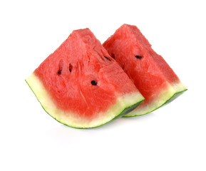 Slice of watermelon on white background