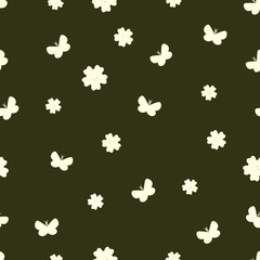 pattern with flowers and butterflies
