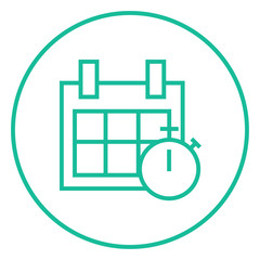 Calendar and stopwatch line icon.