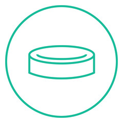 Hockey puck line icon.