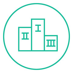 Winners podium line icon.