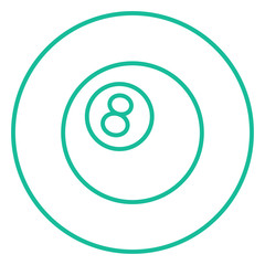 Billiard ball line icon.