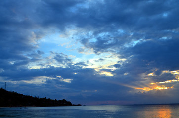 sunset at golf of thailand