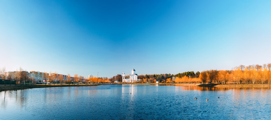 Fototapeta premium St. Alexander Nevsky Church in Gomel, Belarus. Spring Season