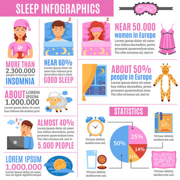 Healthy Sleep Flat Infographic Poster 