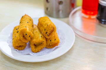 Fried condensed milk snacks