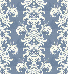 blue damask seamless pattern