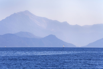 The sea and the mountains in Turkey