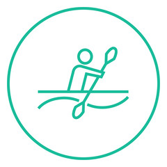 Man kayaking line icon.