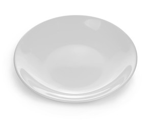 empty white plate on a white background