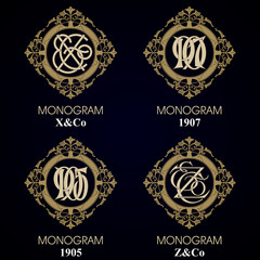 Vintage Monograms - 4 sets - monograms series