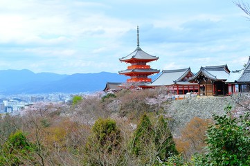 Pagoda with clear blue sky 
