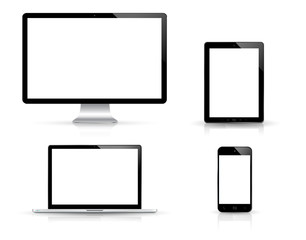 Modern digital tech device collection