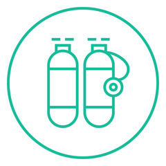 Oxygen tank line icon.