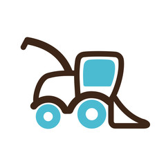 Combine harvester vector icon. Farm