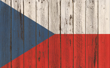 Flag of Czech Republic painted on wooden frame