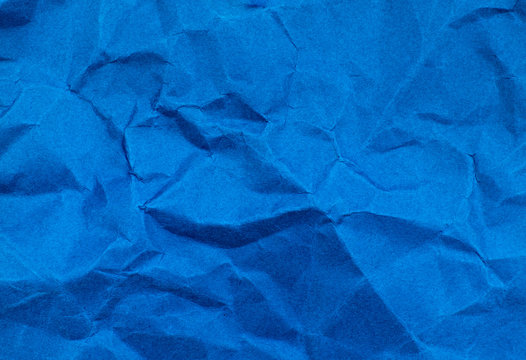 Navy Blue Color Crumpled Paper Texture Background