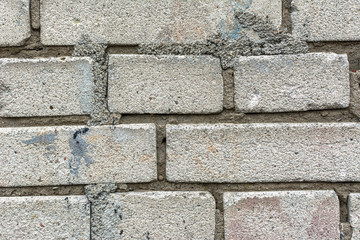 Old brick wall background, white brick texture