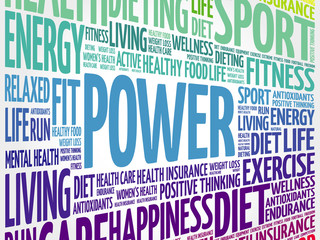 POWER word cloud background, health concept