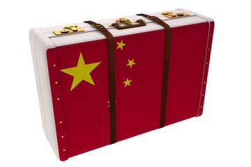 Chinese flag suitcase