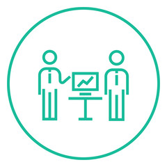 Business presentation line icon.