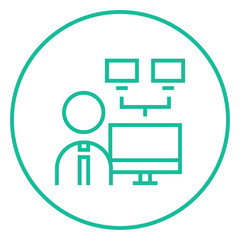 Network administrator line icon.