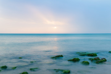 Naklejka premium Sunset at Punta Secca Beach - Montalbano Filming Location