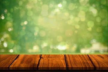 Composite image of wooden table