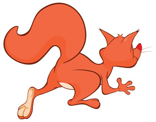 Illustration of a Cute Squirrel. Cartoon Character