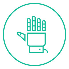 Robot hand line icon.