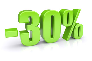 30% discount on a white