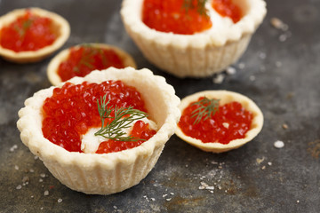 Caviar with creme cheese appetizer
