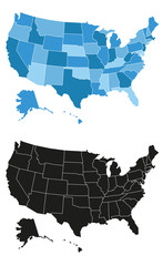 united states of america map illustration