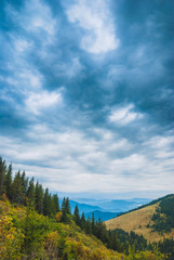 Dramatic stormy clouds over the valley