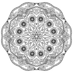 Vector henna tatoo mandala. Mehndi style.
