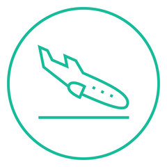 Landing aircraft line icon.