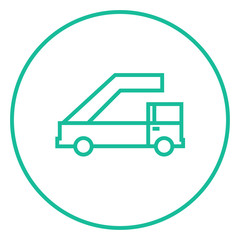 Gangway of plane line icon.