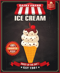 Vintage Ice Cream poster design