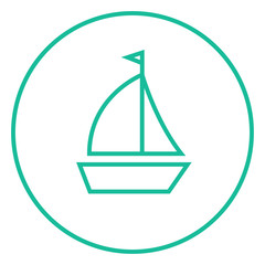 Sailboat line icon.