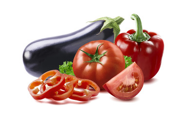 French vegetarian country dish rataouille ingredients isolated