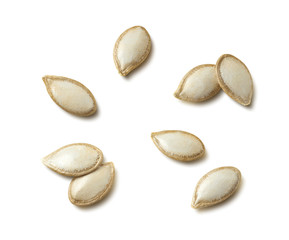 Butternut pumpkin seeds isolated on white background