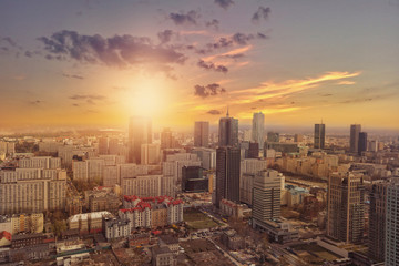 View of Warsaw from the air - obrazy, fototapety, plakaty
