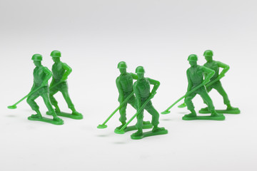 soldiers detecting hidden bombs