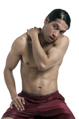 guy suffering shoulder pain