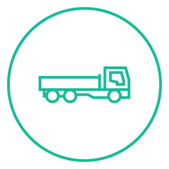 Dump truck line icon.