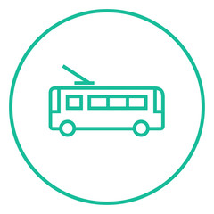 Trolleybus line icon.